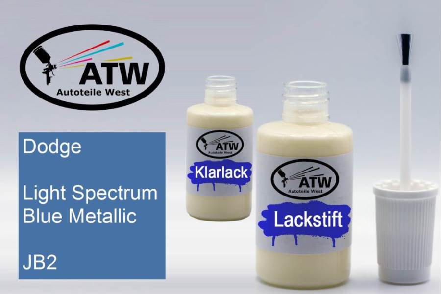 Dodge, Light Spectrum Blue Metallic, JB2: 20ml Lackstift + 20ml Klarlack - Set, von ATW Autoteile West.